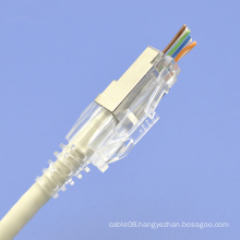 Easy-connect cat5e cat6 cat6a RJ45 Pass Through  Connector with Plastic Jar